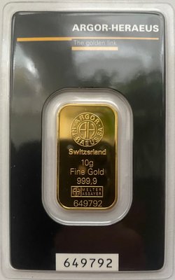 Злиток золота Argor-Heraeus 10 грам 7151 фото