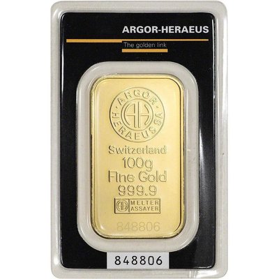 Злиток золота Argor-Heraeus 100 грам 7519 фото