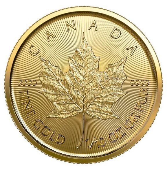Золота монета Канадський кленовий лист 3,11 грам 7159 фото