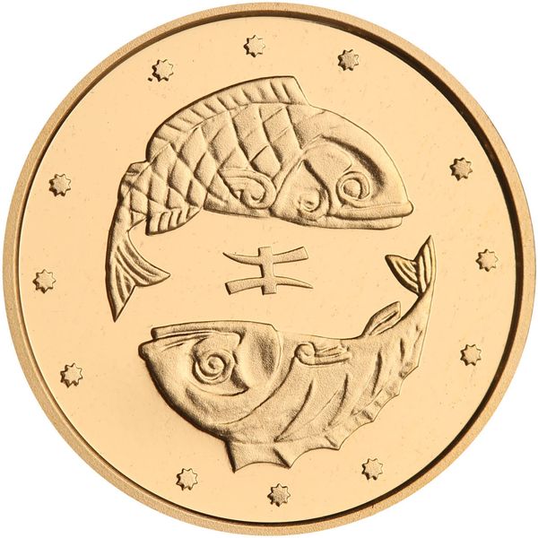 Золота монета Риби 2 гривні 6371 фото