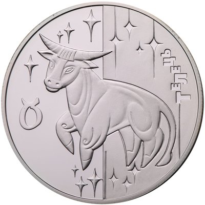 Срібна монета Телець 9931 фото