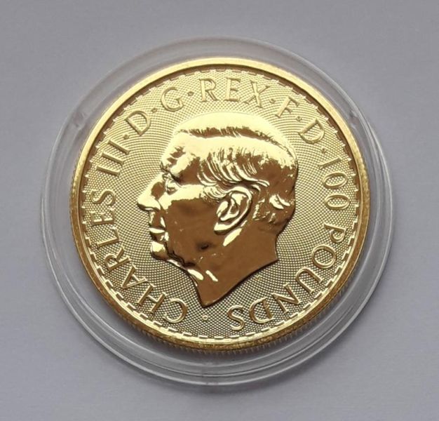 Золота монета Велика Британія 100 фунтів 2024 золото 9999 31,1 г 1 унція  8642 фото