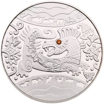 Срібна монета Рік Дракона  7283 фото