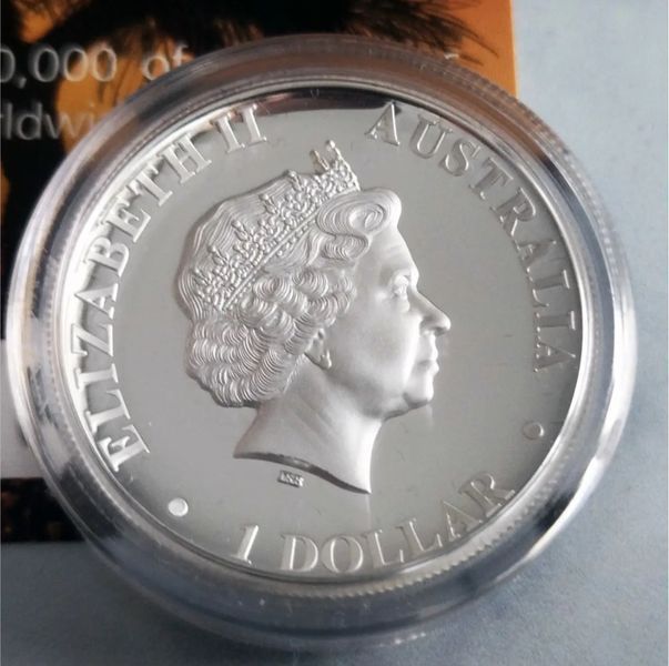 Срібна монета 1 oz &laquo;Австралійський кенгуру&raquo;, Proof, у футлярі з сертифікатом &mdash; фото товару | moneti.com.ua