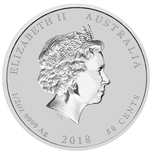 Срібна монета &laquo;Lunar II &mdash; Рік Собаки 2018&raquo;, 1/2 унції &mdash; фото товару | moneti.com.ua