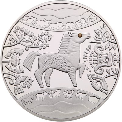 Срібна монета Рік Коня 6273 фото
