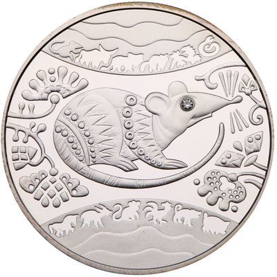 Срібна монета Рік Щура - Пацюка - Миші 8573 фото