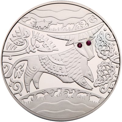 Срібна монета Рік Бика 6368 фото